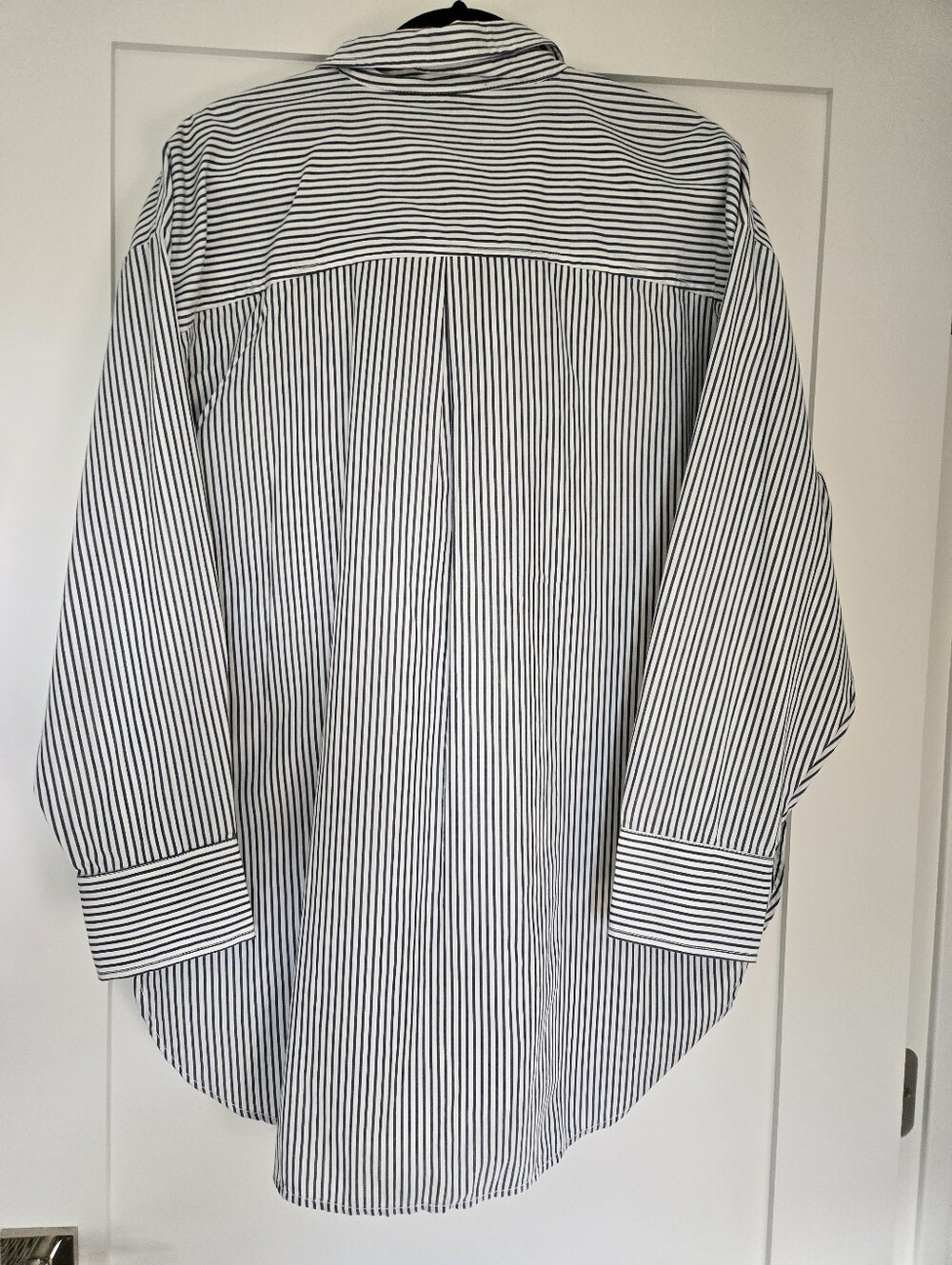 Anthropologie Maeve Button Up Oversized Shirt - Navy/White L NWT - Picture 7 of 7